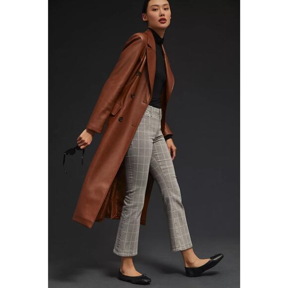 NWT FRAME Le Crop Mini Boot Plaid Jeans Size 25 Grey High Waist Kick Flare Chic - Picture 1 of 16